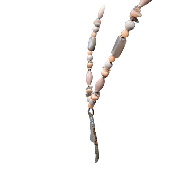 Miriam Haskell Large Chunky Statement Pendant Necklace Semi-Precious Stones 28" - Picture 11 of 16